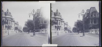 Avenida Central - Theatro Municipal e Escola Nacional de Belas Artes (atual Museu Nacional de Belas Artes)