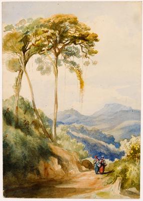 [Duas figuras femininas caminhando em uma estrada]