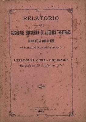Relatório da Sociedade Brasileira de Autores Teatrais