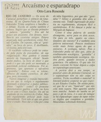 Arcaísmo e esparadrapo