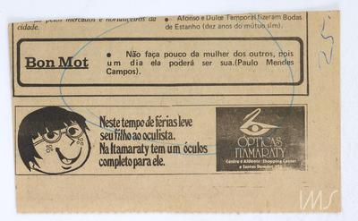 Bon mot - Não faça pouco da mulher...