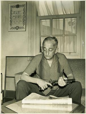 Vicente Leporace com o trabuco