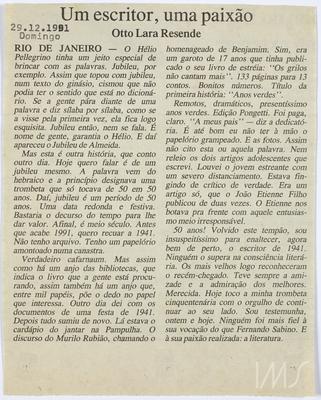Um escritor, uma paixão