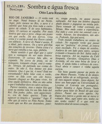 Sombra e água fresca