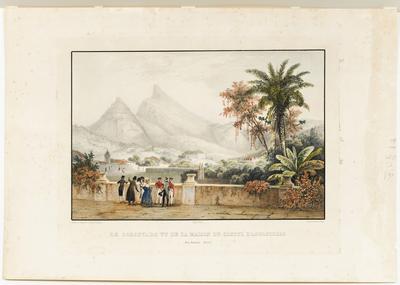 Le Corcovado vu de la maison du consul d'Angleterre Rio Janeiro (Brésil)