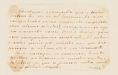 [Bilhete de Horacio de Carvalho a João Barbosa Rodrigues, sem data]