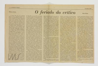 O feriado do crítico