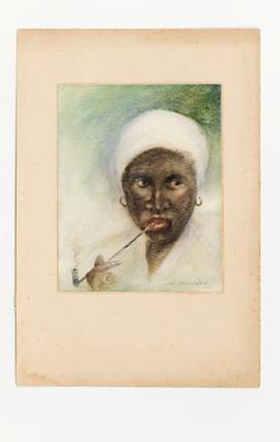 [Retrato de mulher negra fumando]