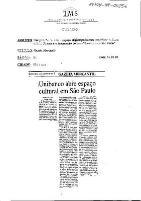 Unibanco abre espaço cultural em São Paulo