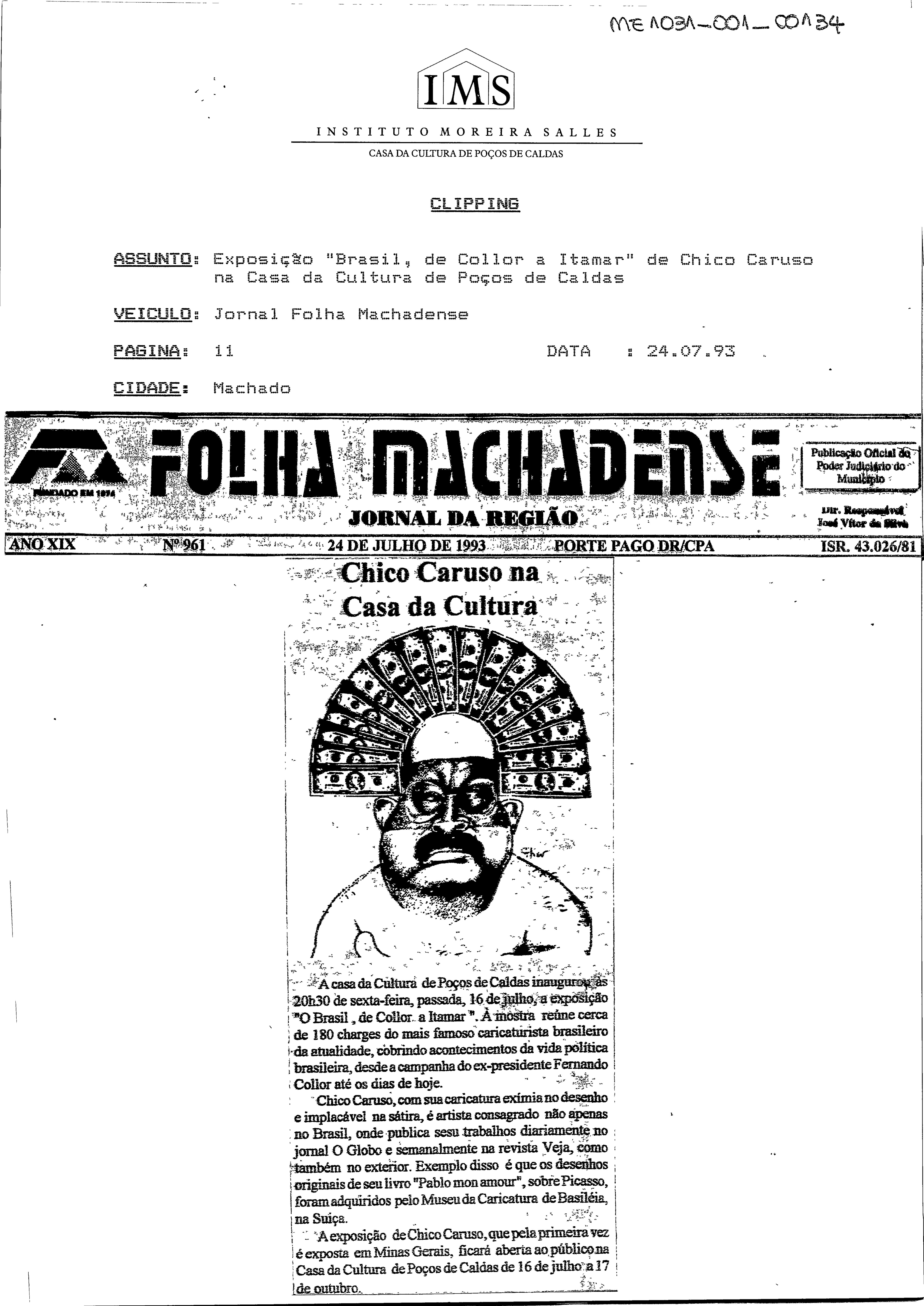 Chico Caruso na Casa da Cultura