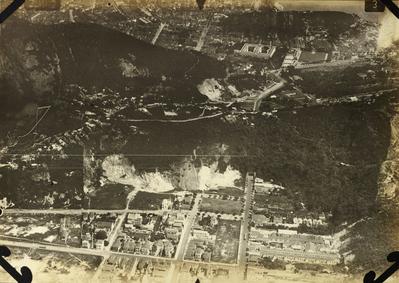 VIsta áerea do Tunel Novo; ponto de ligação entre os bairros de Copacabana e Botafogo