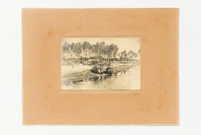 [Vilarejo de pescadores e dois barcos]