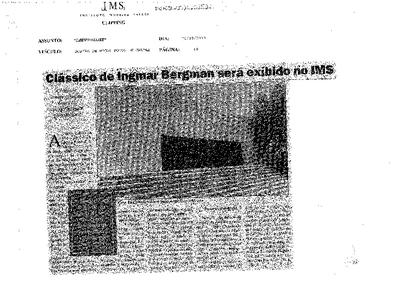 Clássicos de Ingmar Bergman será exibido no IMS