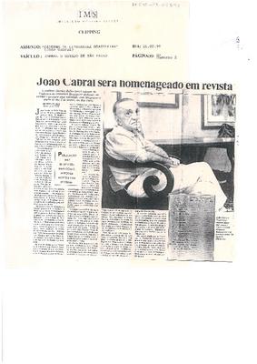 João Cabral será homenageado em revista