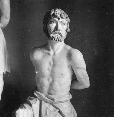 Via Crucis, Passos da Paixão, esculturas de Aleijadinho, Mau Ladrão (Gestas) no Passo da Crucificação