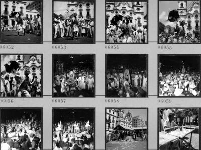 Passista de frevo no carnaval de rua em frente à Igreja Matriz do Santíssimo Sacramento de Santo Antônio