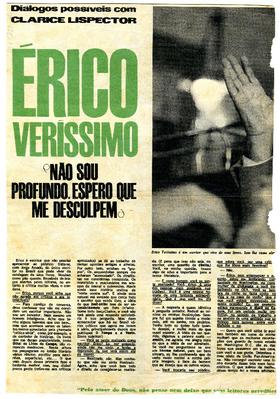Erico Verissimo: não sou profundo. Espero que me desculpem