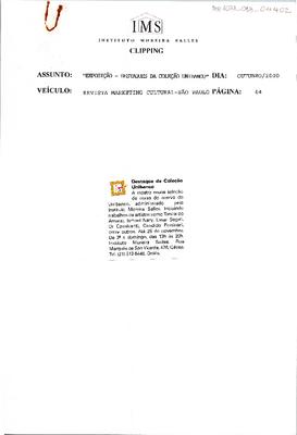 Destaques da Coleção Unibanco