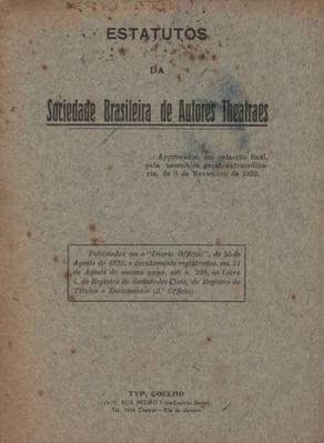 Estatutos da Sociedade Brasileira de Autores Theatrais