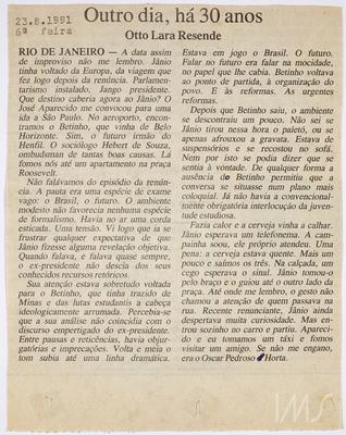 Outro dia, há 30 anos