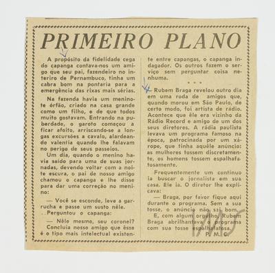 A propósito da fidelidade...