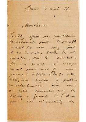 [Carta de W. Schimper a João Barbosa Rodrigues, escrita de Bonn em 3 de maio de 1887]