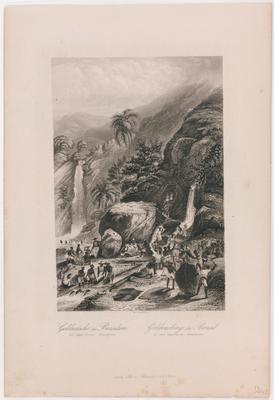 (Lavagem de ouro no Brasil na montanha do Itacolomi)