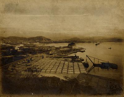 Vista geral do estaleiro de blocos