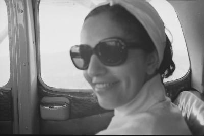 Lena Coelho dos Santos durante sobrevoo em São Paulo