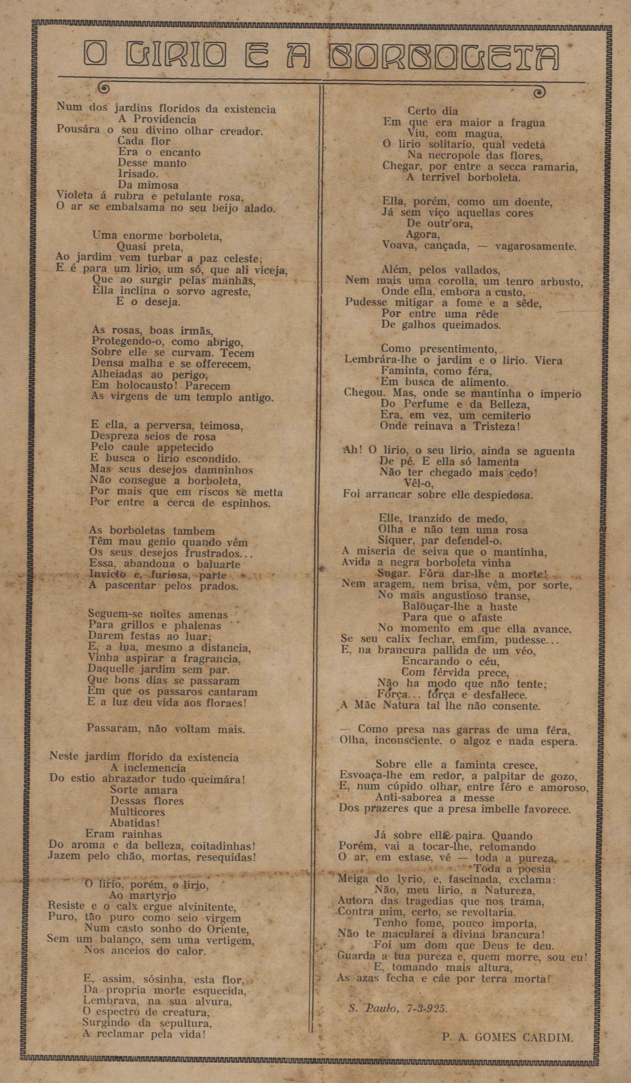 O lírio e a borboleta