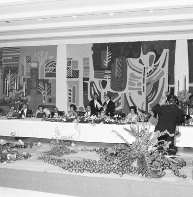 Recepção oferecida ao Presidente do Chile, Eduardo Frei; discursa o presidente brasileiro Arthur da Costa e Silva