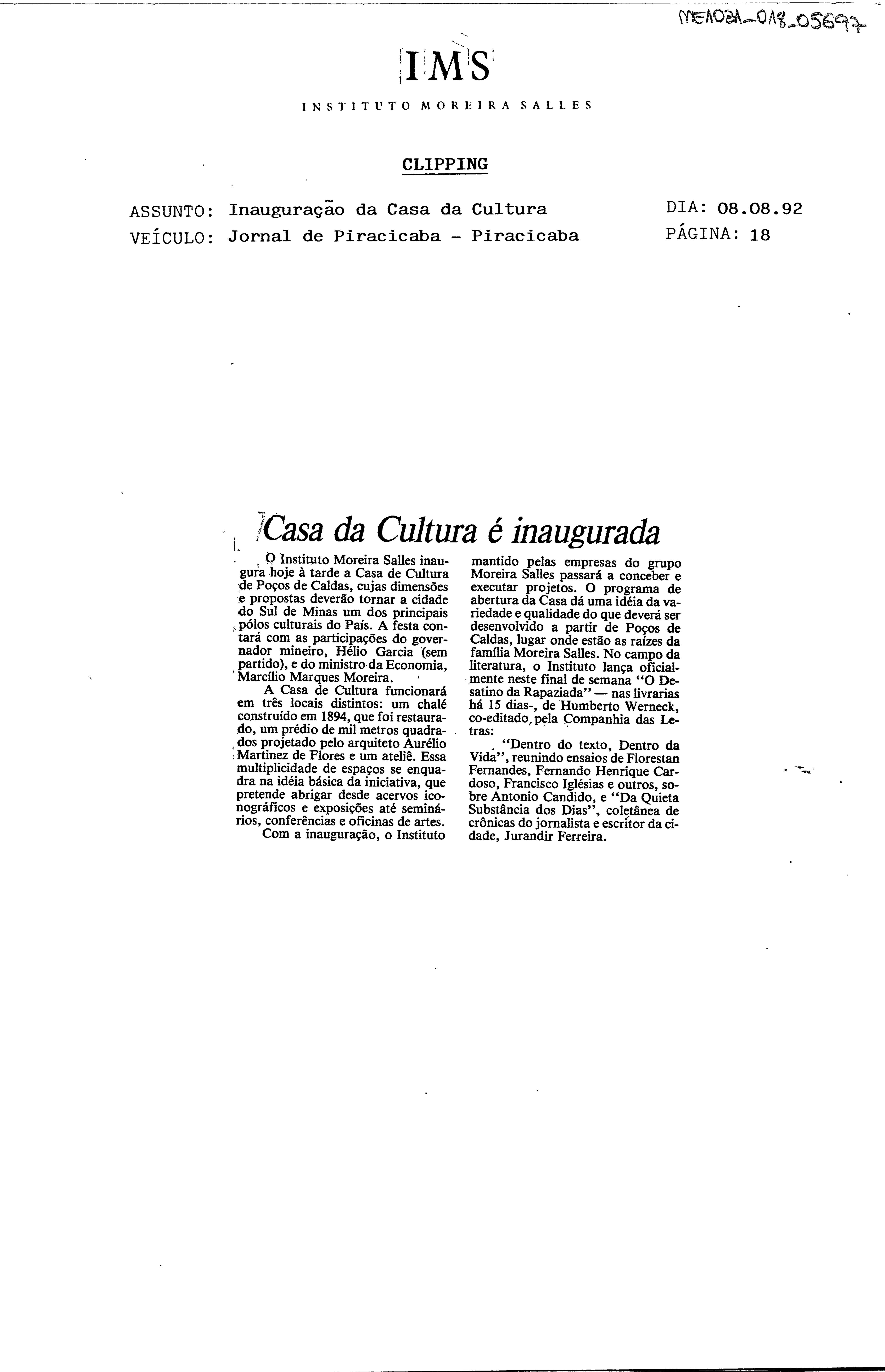 Casa da Cultura é inaugurada