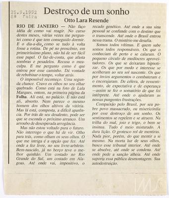 Destroço de um sonho