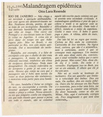 Malandragem epidêmica