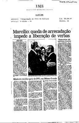 Marcílio: queda de arrecadação impede a liberação de verbas