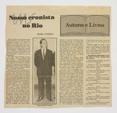 Nosso cronista no Rio