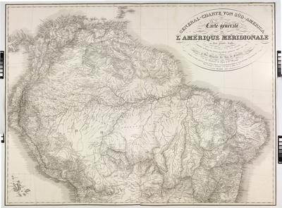 (Mapa geral da América Meridional em duas grandes folhas, a partir de observações e mapas especiais, relatados a partir da viagem ao interior do Brasil durante os anos de 1817-1820, 1825 – folha superior.)
(Mapa geral da América Meridional em duas grandes folhas, a partir de observações e mapas especiais, relatados a partir da viagem ao interior do Brasil durante os anos de 1817-1820, 1825 – folha superior.)