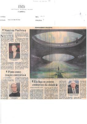 Mensagens à Paulista 'Nasci na Paulista'