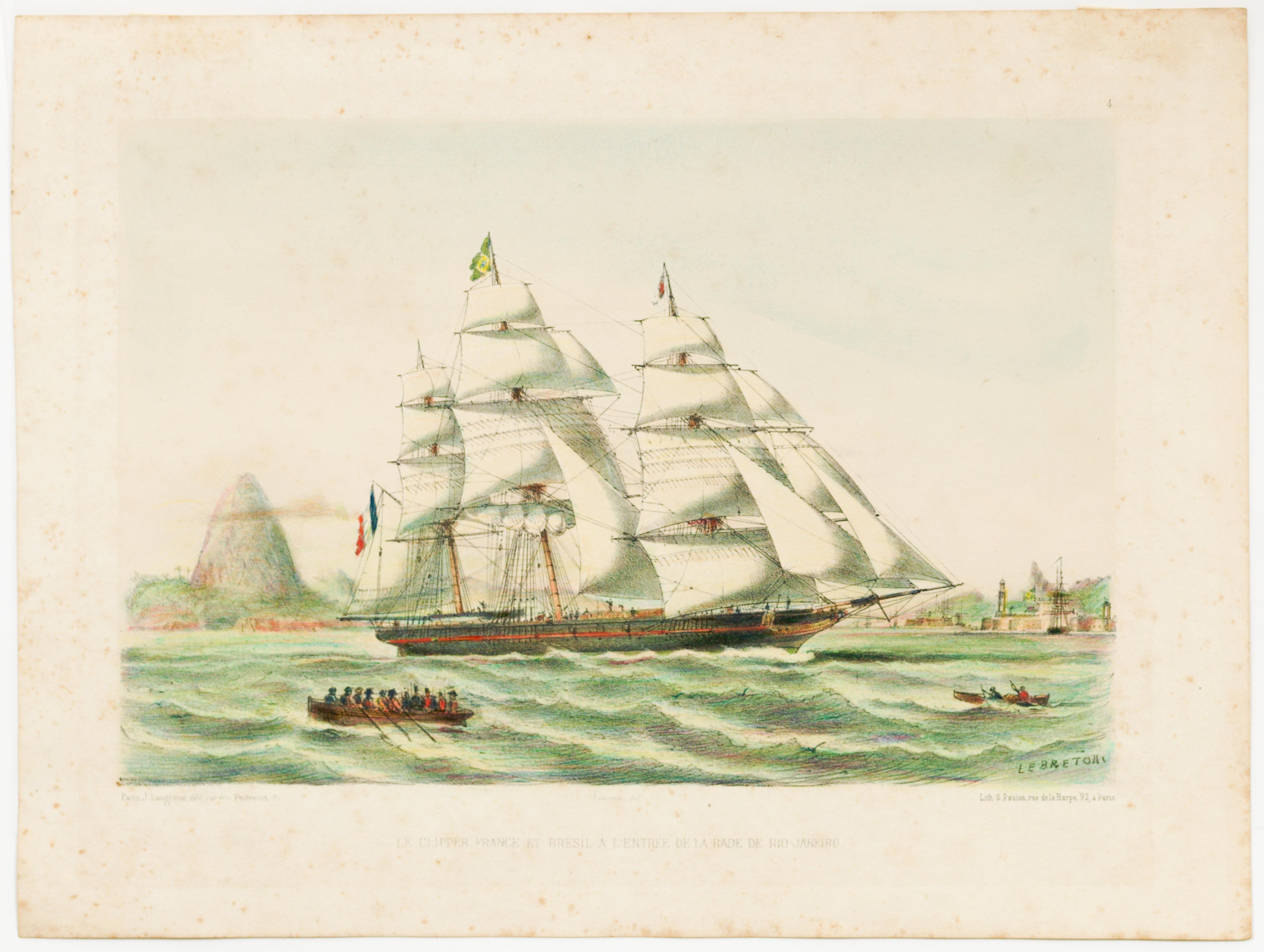 Le Clipper France et Brésil à l'entrée de la Rade de Rio-Janeiro