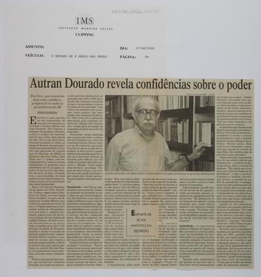 Autran Dourado revela confidências sobre o poder
