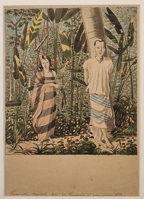 Guanitá, Capitão Mór des Guanás [Terena], e uma garota jovem.