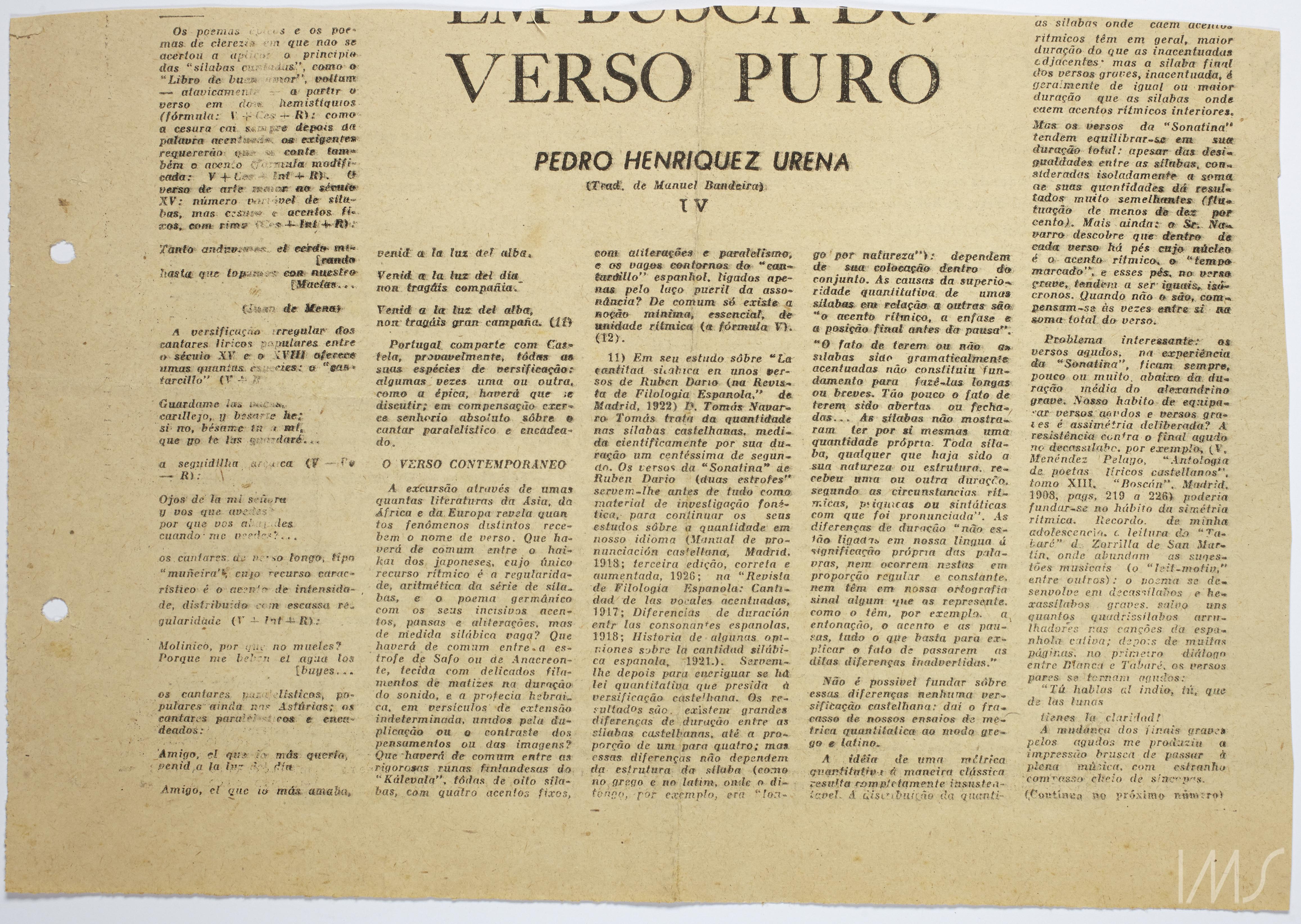 Em busca do verso puro