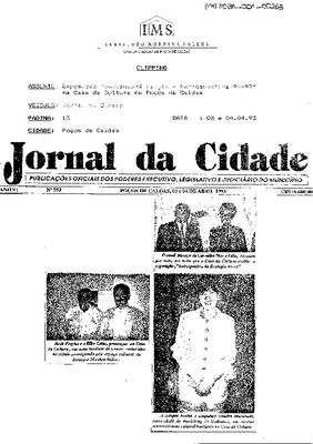 Exposição "Unibanco-Ecologia - Retrospectiva91-92" na Casa da Cultura de Poços;de Caldas