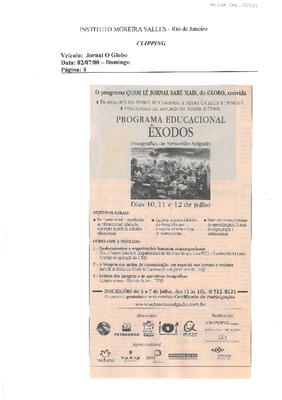 Programa educacional Êxodos: Fotografias de Sebastião Salgado