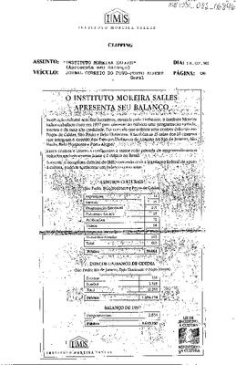 O Instituto Moreira Salles apresenta seu Balanço