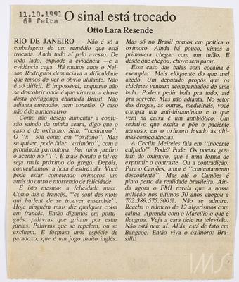 O sinal está trocado