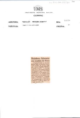 Madalena Schwartz em mostra de fotos