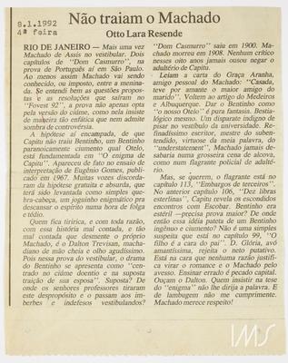 Não traiam o Machado