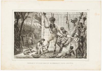 (Camacãs / Familia de um chefe Camacã preparando-se para uma festa)