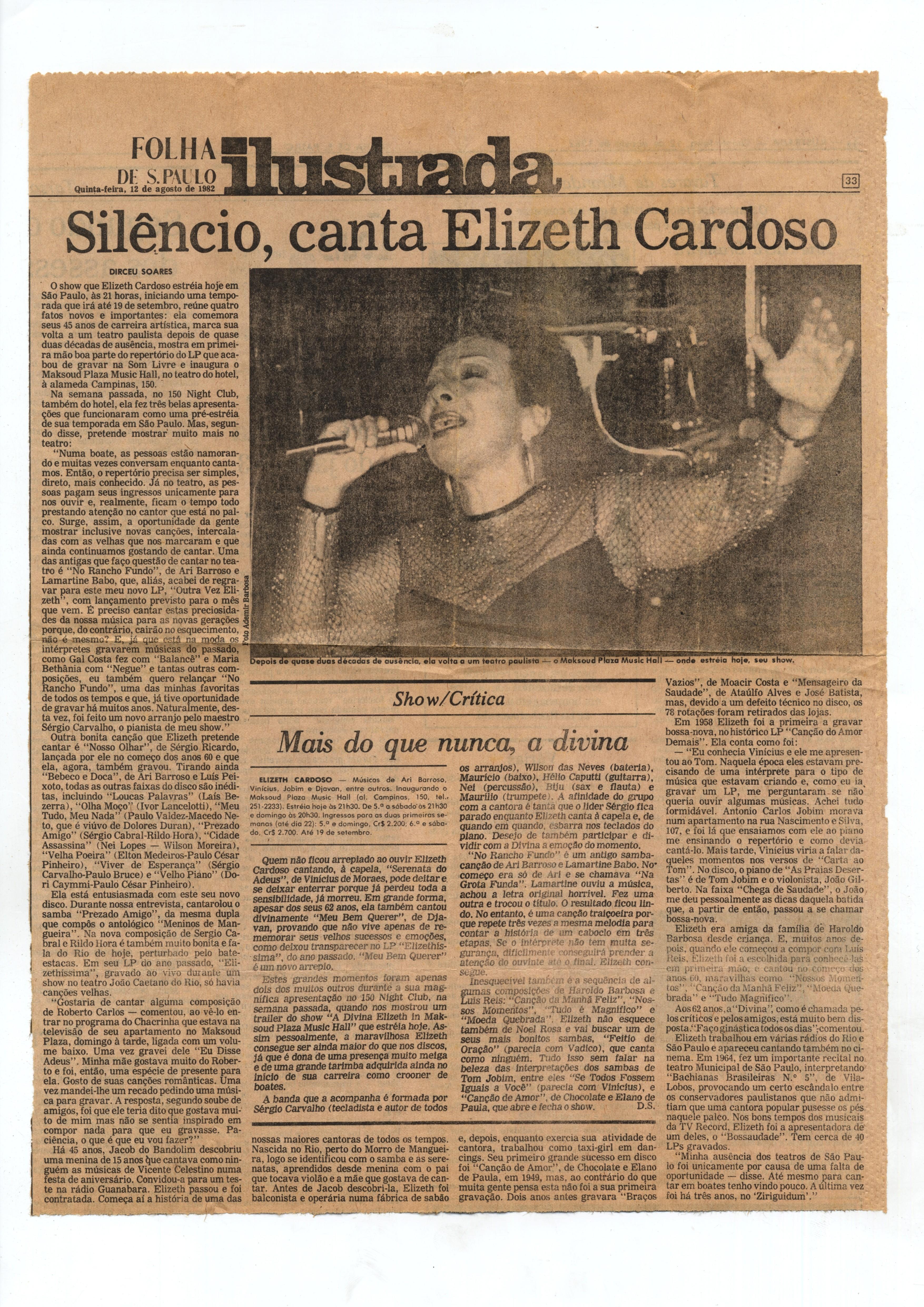 Silêncio, canta Elizeth Cardoso